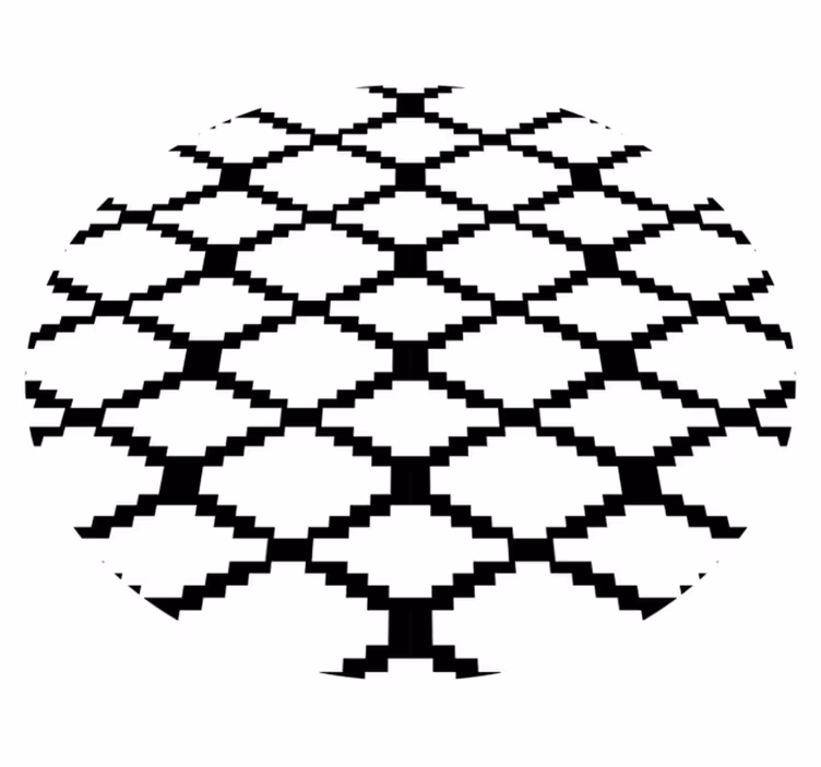 Moderne sort og hvid geometriske vinyl tæppe - TenStickers