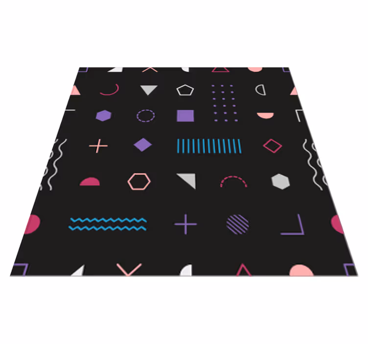 Legesyge former udstilles geometriske vinyl tæppe - TenStickers