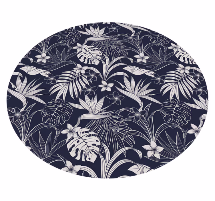 Blomsterprint i junglen natur vinyl tæppe - TenStickers
