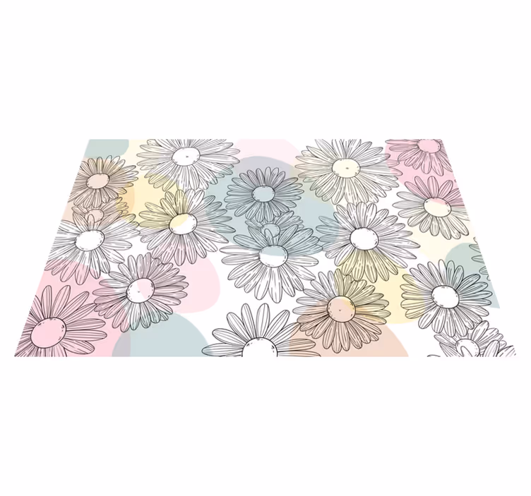 Akvarel marguerit design Blomster og planter vinyltæppe - TenStickers