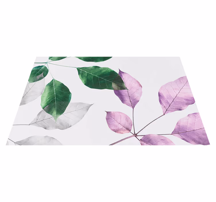 Bladrige botaniske print Blomster og planter vinyltæppe - TenStickers