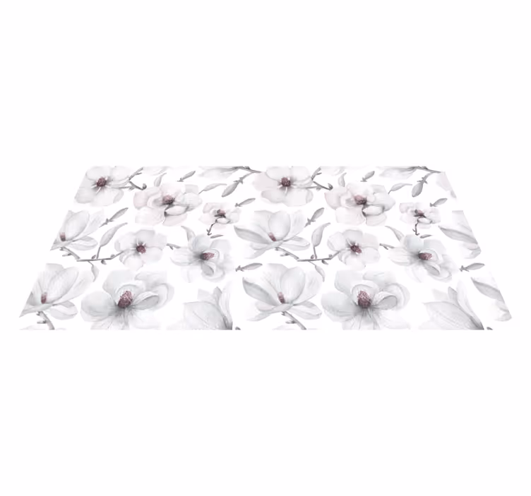 Blødt gråt koncept Blomster og planter vinyltæppe - TenStickers