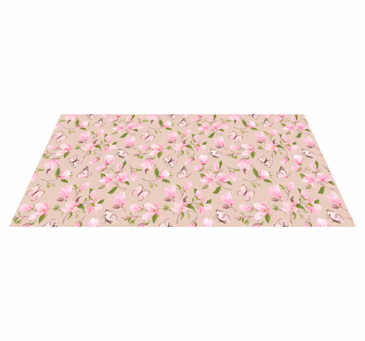 Blomster og planter vinyltæppe sommerfugletema - TenStickers