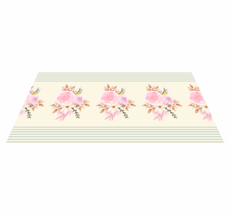Blødt blomsterarrangement vinyl tæppe til badeværelset - TenStickers