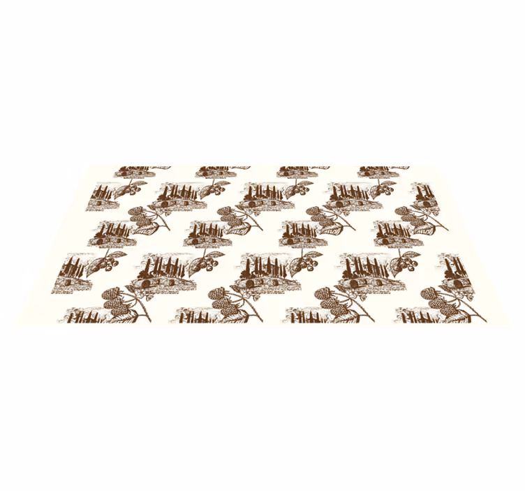 Elegant beige scene vintage vinyl tæppe - TenStickers