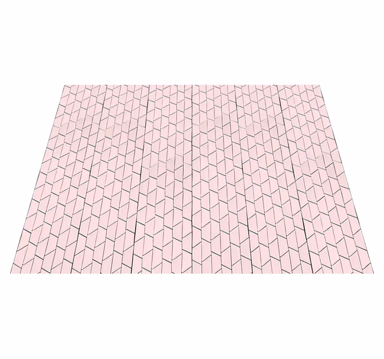 Lyserød geometrisk stil vinyl tæppe med fliseeffekt - TenStickers