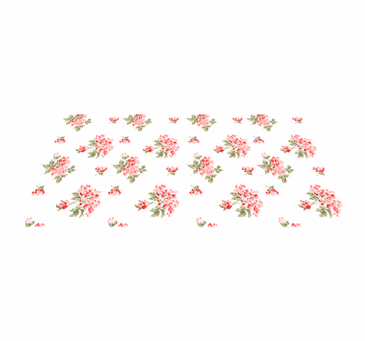 Hvidt minimalistisk design Blomster og planter vinyltæppe - TenStickers