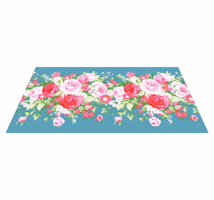 Blomsterblomsterrække plante vinyl gulvtæpper - TenStickers