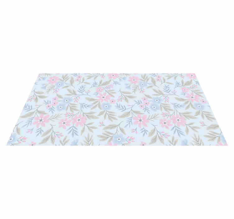 Blomster pastel design plante vinyl gulvtæpper - TenStickers