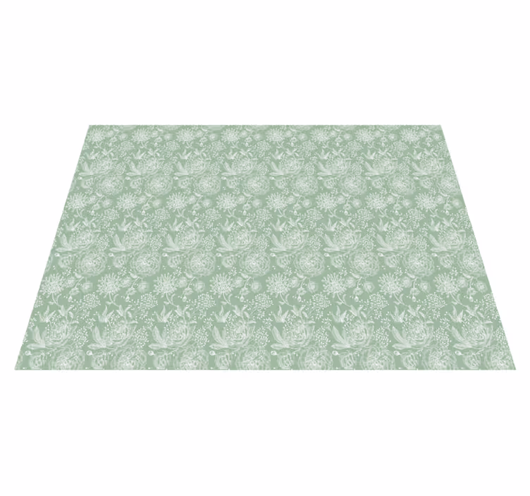 Blomstret elegance overflade Blomster og planter vinyltæppe - TenStickers