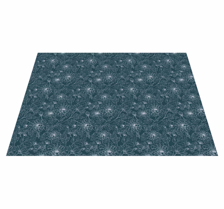Botanisk mønster overlay Blomster og planter vinyltæppe - TenStickers