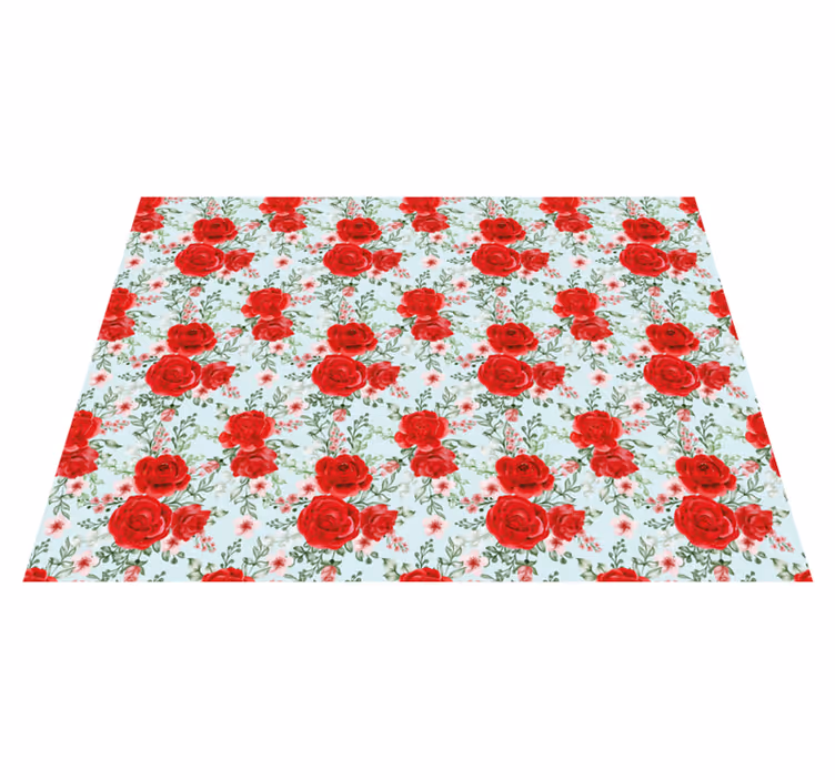 Rød blomstret elegance Blomster og planter vinyltæppe - TenStickers