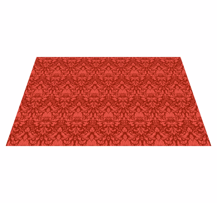 Barokmønster Overlay rød vinyl tæppe - TenStickers