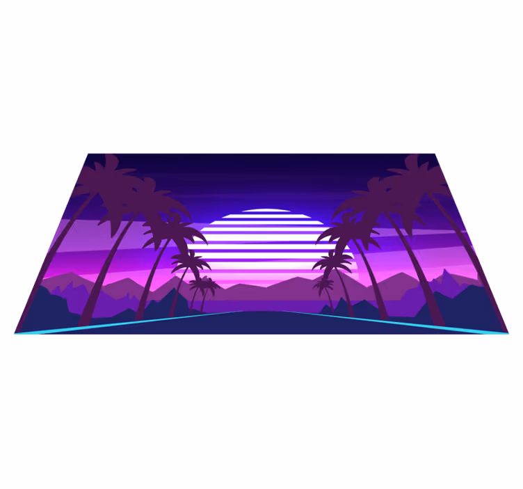 Retro solnedgang æstetik moderne vinyl tæppe - TenStickers