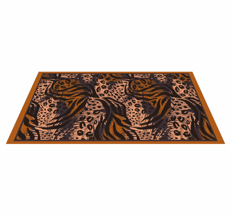 Eksotisk junglemotiv vinyltæppe med dyreprint - TenStickers