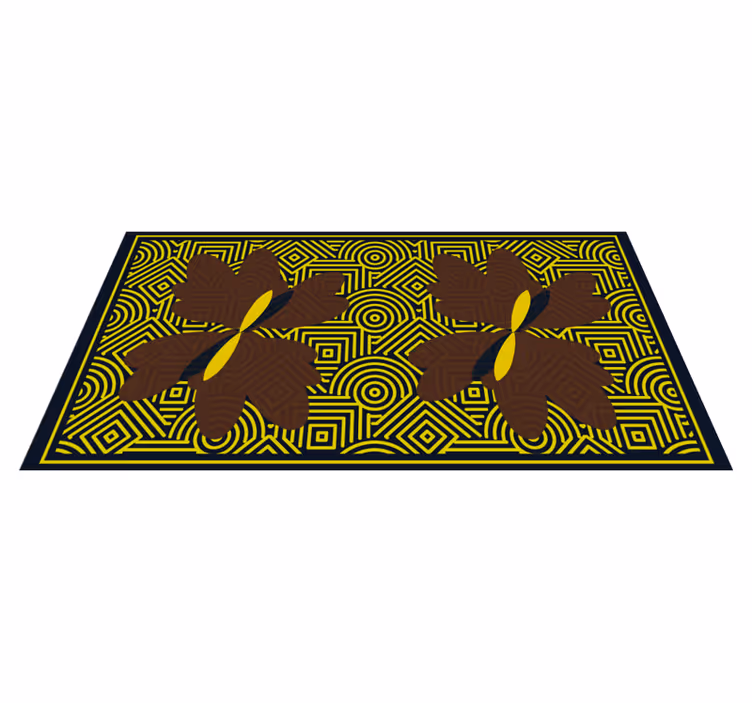 Geometrisk blomsterkontrast geometriske vinyl tæppe - TenStickers