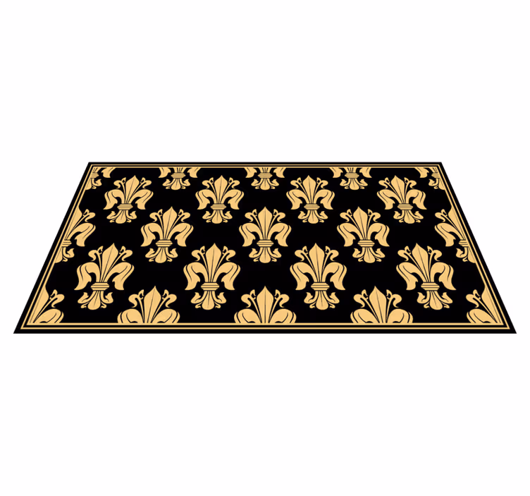 Elegant fleur-de-lis mønster vinyl tæppe til stuen - TenStickers