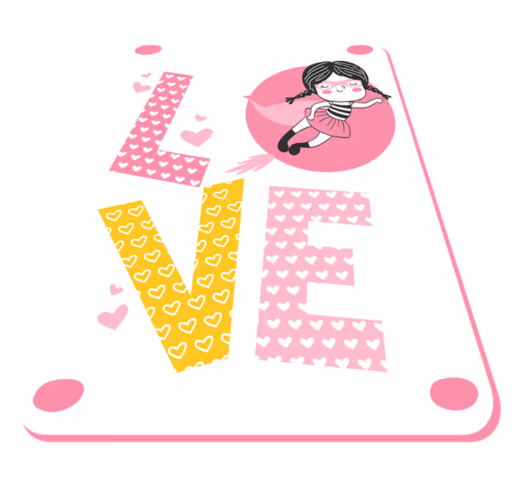 Ballerina kærlighed illustration vinyltæpper til babyværelse - TenStickers