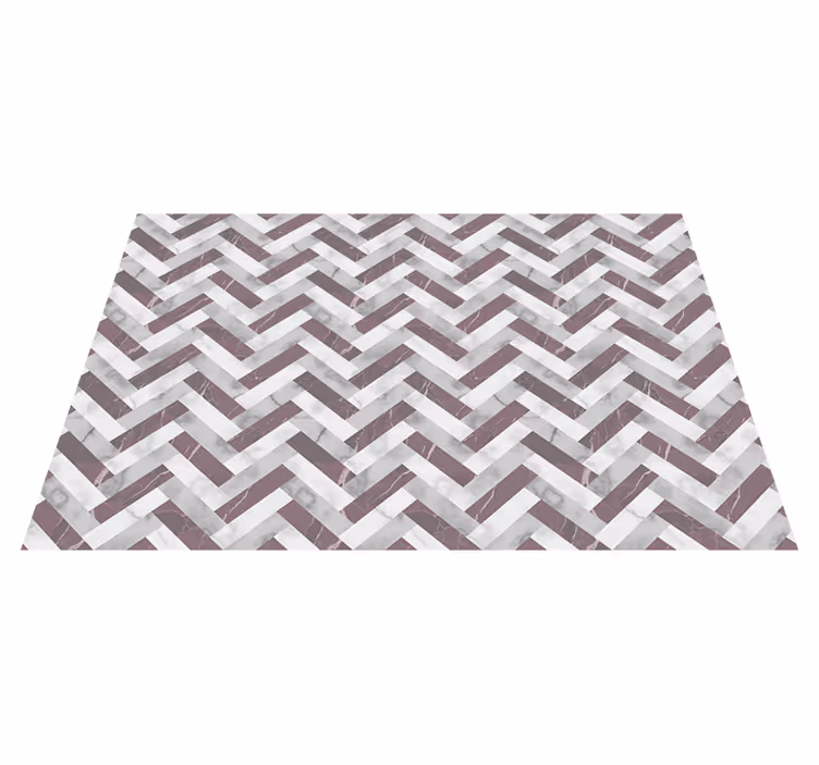 Chevron mønster overlay geometriske vinyl tæppe - TenStickers