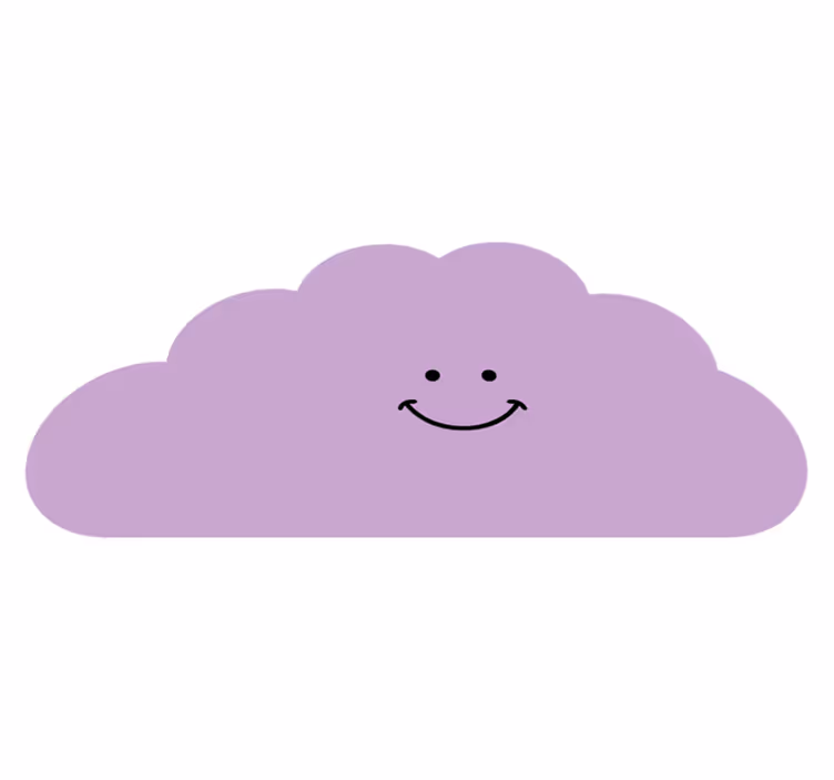 Smilende skyform vinyltæpper til babyværelse - TenStickers