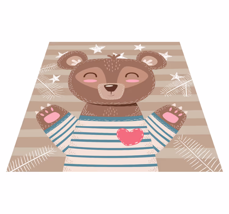 Yndig bjørneillustration vinyltæpper til babyværelse - TenStickers