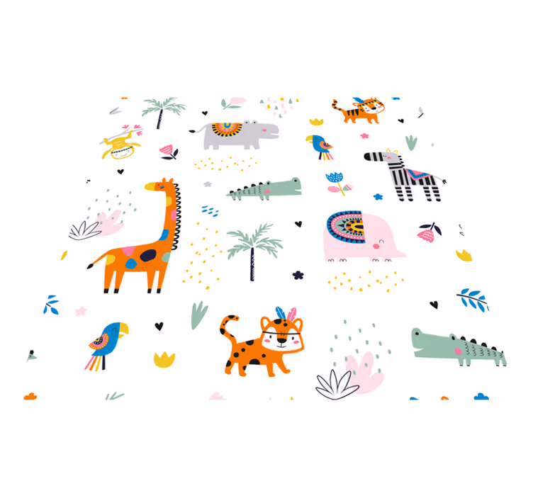 Vilde nordiske dyr baby legemåtte - TenStickers