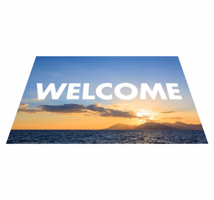 Solnedgang velkommen indgang vinyltæppe til entre - TenStickers