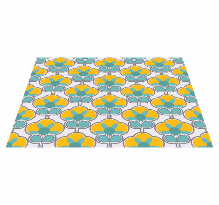 Geometrisk blomstermønster Blomster og planter vinyltæppe - TenStickers