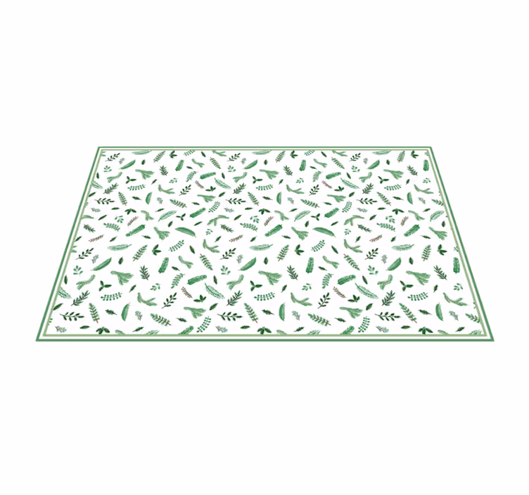 Grønt botanisk fodtøj Blomster og planter vinyltæppe - TenStickers