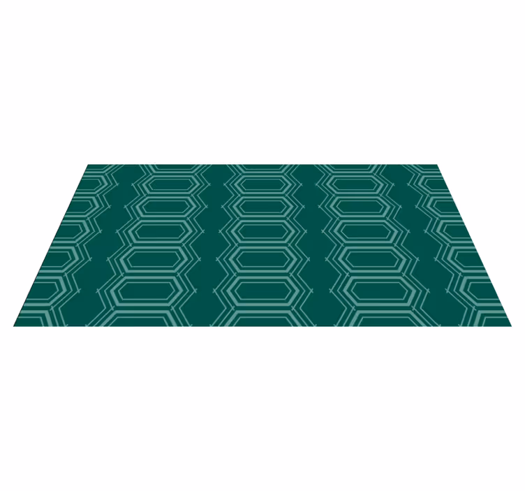 Smaragd geometrisk mønster geometriske vinyl tæppe - TenStickers