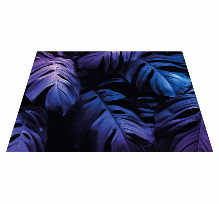 Design af tropiske blade Blomster og planter vinyltæppe - TenStickers