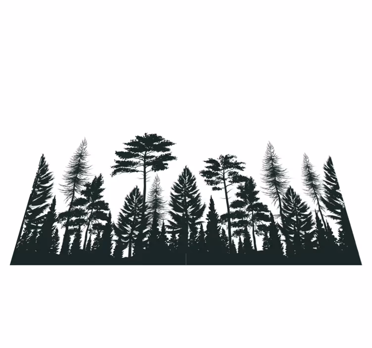 Silhuet skov natur vinyl tæppe - TenStickers