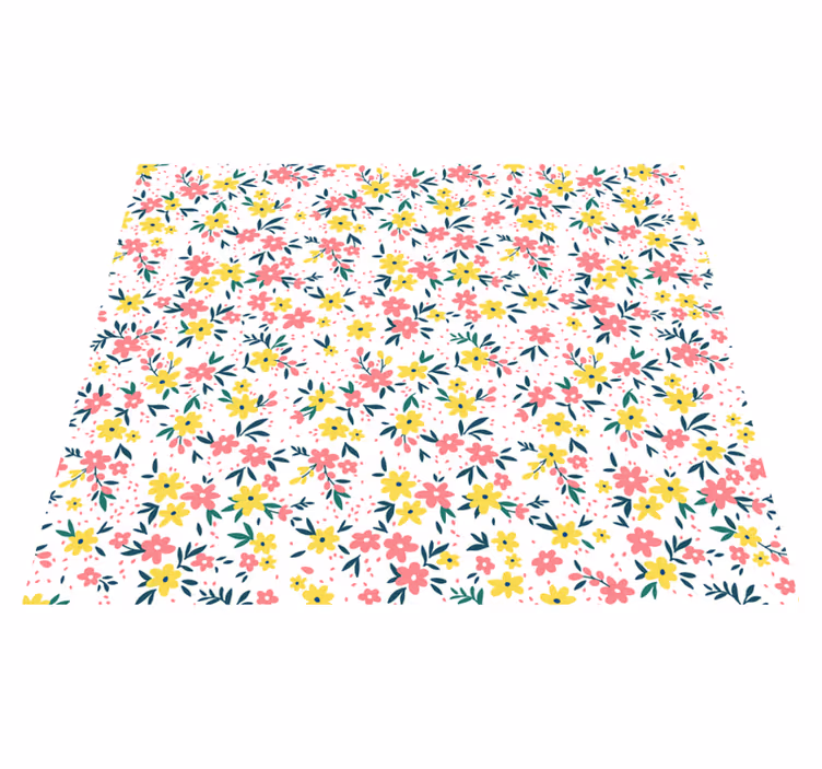 Blomstret forårslærred Blomster og planter vinyltæppe - TenStickers