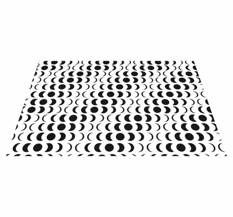 Monokrome halvcirkler geometriske vinyl tæppe - TenStickers