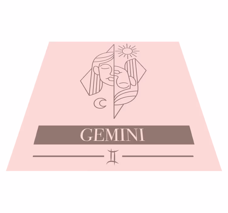 Design med gemini-tema vinyl tæppe med sætninger - TenStickers