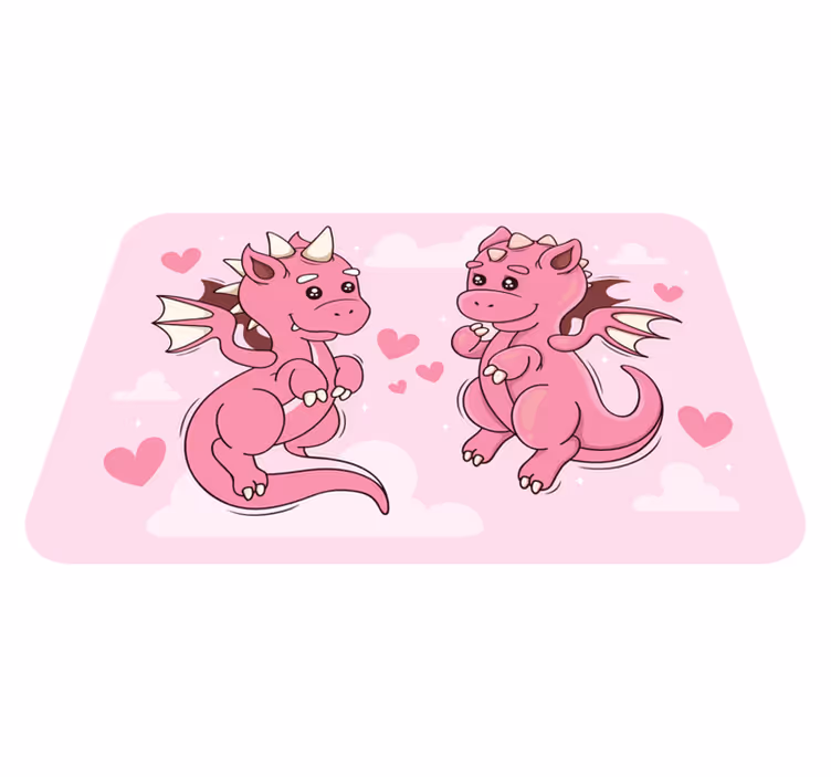 Legende drageduo tæppe til børneværelse - TenStickers