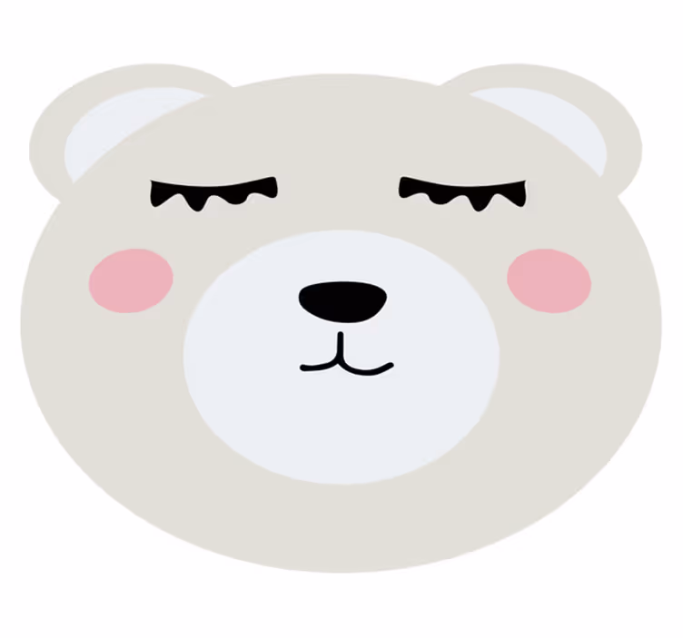 Beige baby bjørn ansigt baby legemåtte - TenStickers