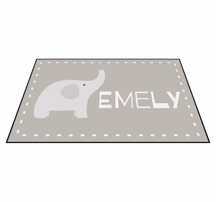 Tilpasselig elefant vinyl tæppe med navn - TenStickers