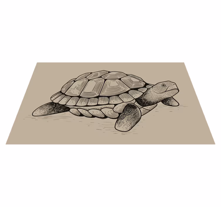 Skildpadde illustration vinyltæpper med dyr - TenStickers