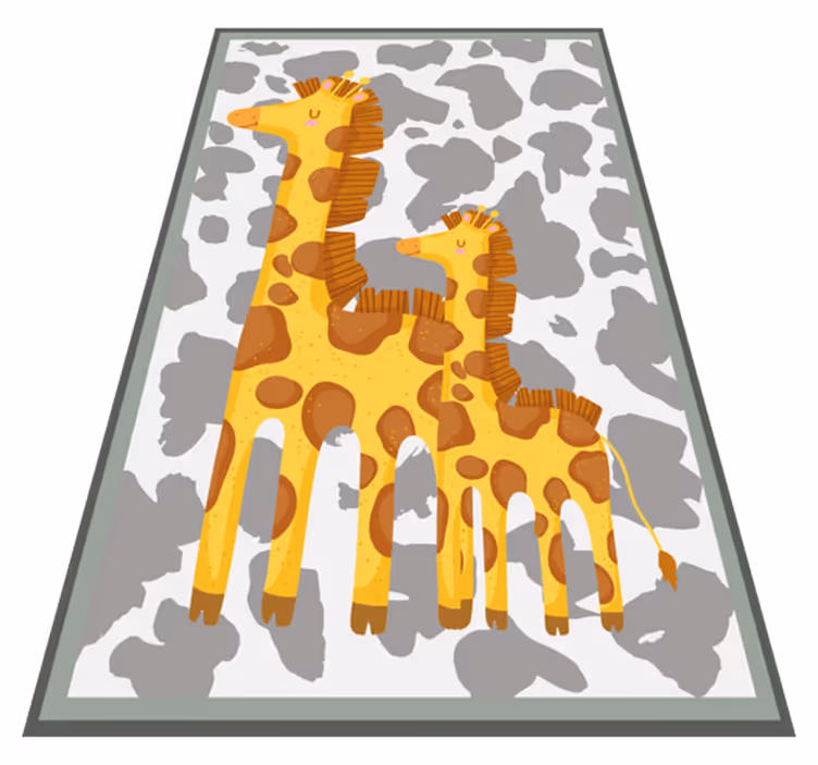 Giraffamiliemotiv tæppe til børneværelse - TenStickers
