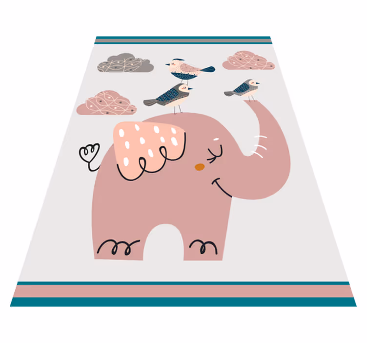 Elefant legetid tæppe til børneværelse - TenStickers
