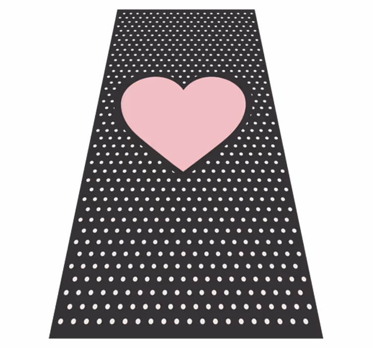Polka hjerte accent vinyl tæppe - TenStickers