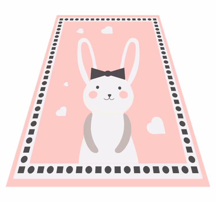 Kanin med slips og hjerter baby legemåtte - TenStickers