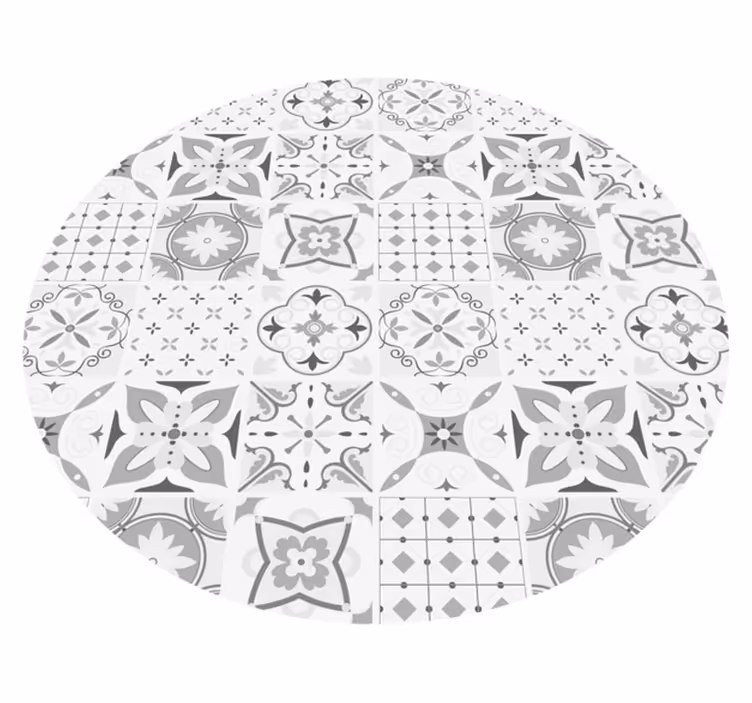 Monokrom mosaik vinyl tæppe med fliseeffekt - TenStickers