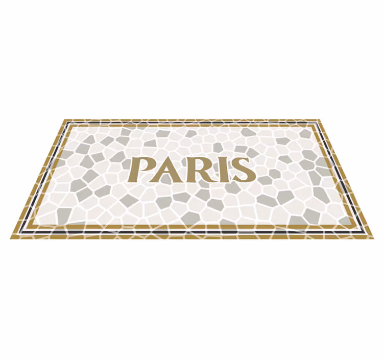 Paris honeycomb mønster vinyl tæppe med navn - TenStickers