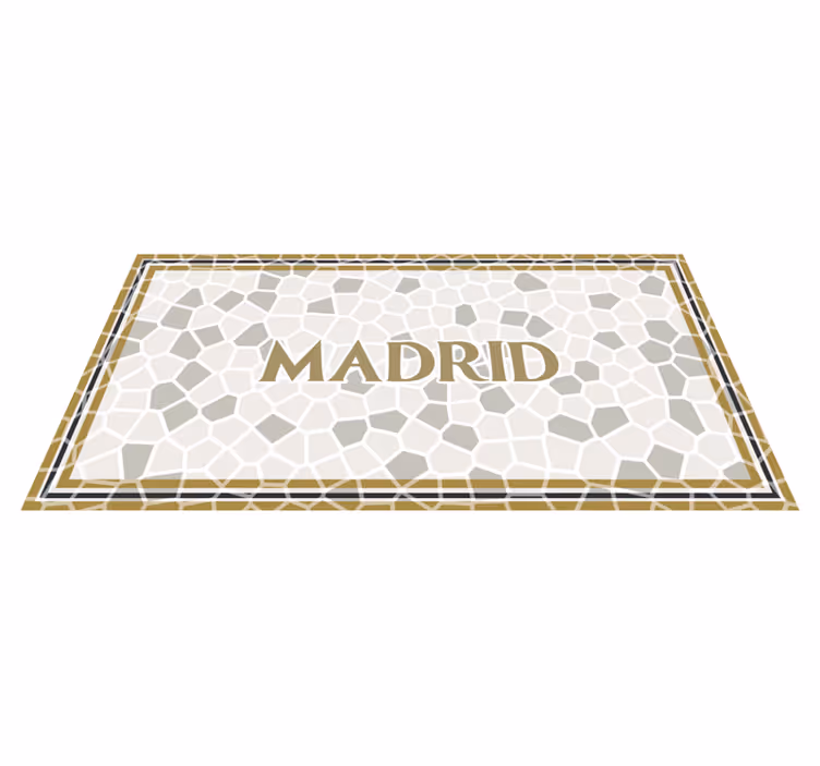 Madrid geometrisk mønster vinyl tæppe med navn - TenStickers