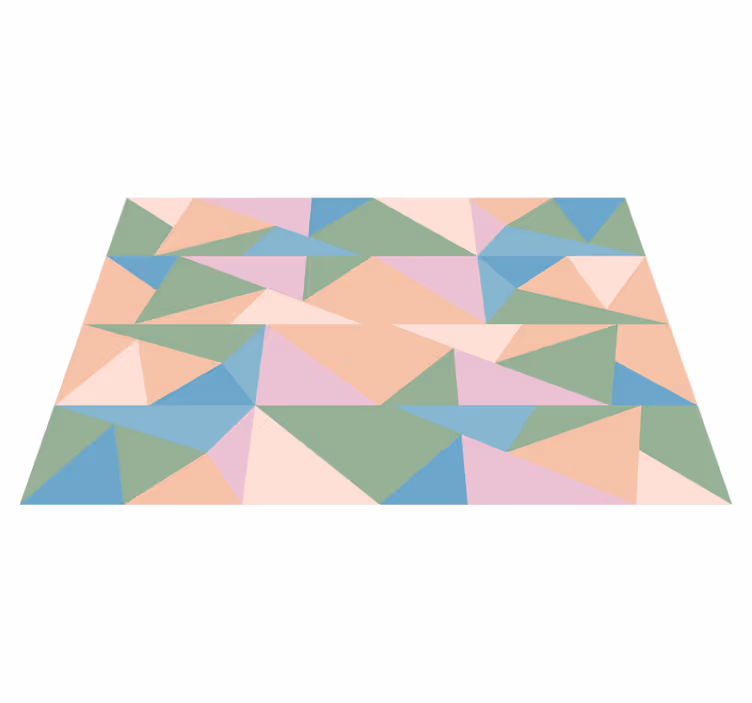 Pastel trekanter geometriske vinyl tæppe - TenStickers