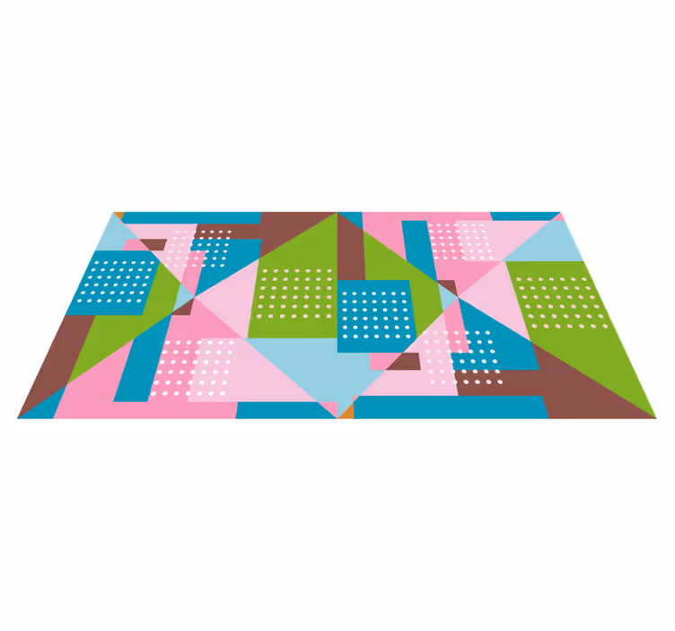 Geometriske former fusion geometriske vinyl tæppe - TenStickers