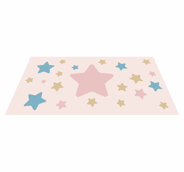 Pastelfarver stjerner star vinyl tæppe - TenStickers