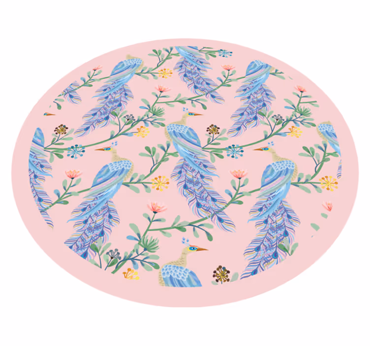 Fjerbeklædte planteekstrakter Blomster og planter vinyltæppe - TenStickers